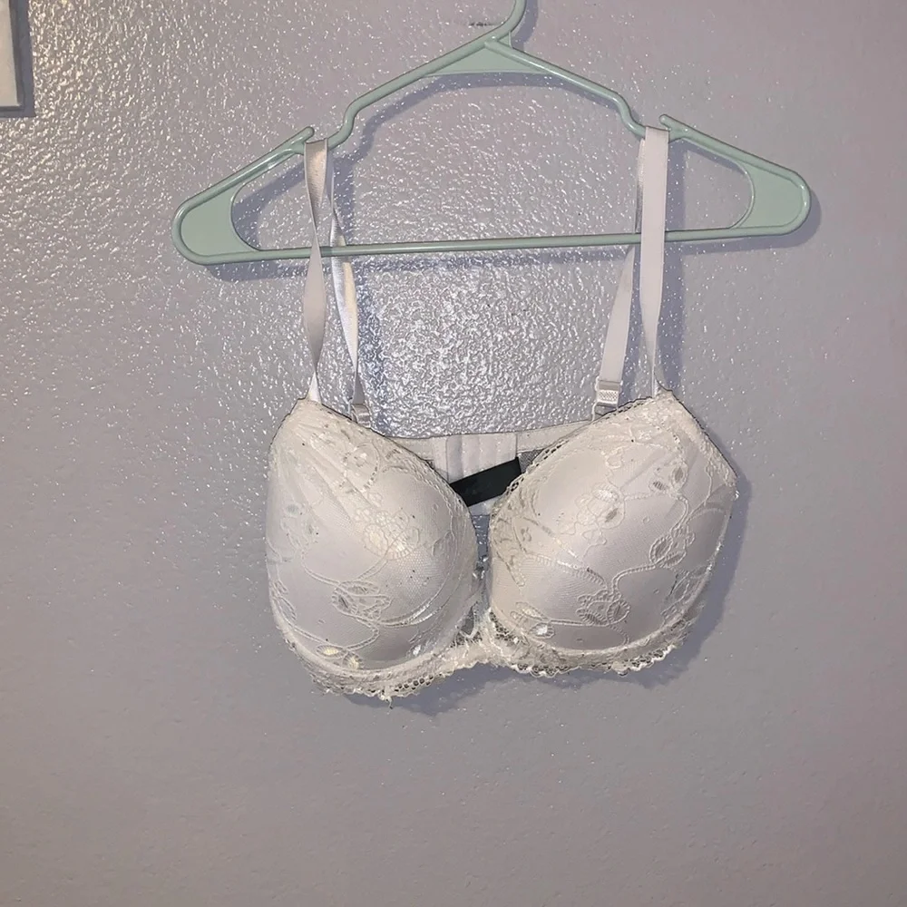 Rene Rofe White Lace Floral Push Up Bra 36D - Picture 1 of 6